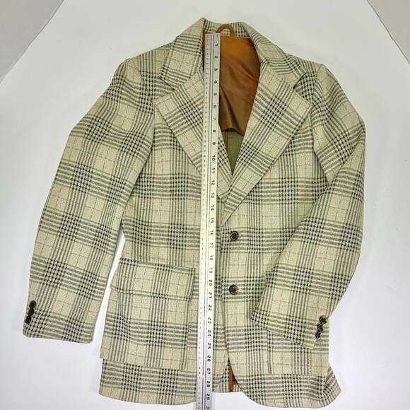 Vintage 1970s Time Out by Farah Plaid Sport Coat Blazer Made in USA - Picture 3 of 10